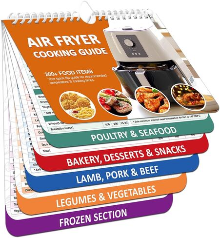 𝑶𝒗𝒆𝒓 200 𝑭𝒐𝒐𝒅𝒔 Air Fryer Cheat Sheet Magnets Cooking Guide Booklet, Air Fryer Cooking Guide Magnetic Cookbook, Air Fryer Magnetic Cheat Sheet Set(Air Fryer Accessories) in Saudi Arabia
