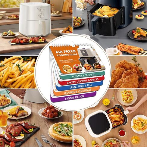 𝑶𝒗𝒆𝒓 200 𝑭𝒐𝒐𝒅𝒔 Air Fryer Cheat Sheet Magnets Cooking Guide Booklet, Air Fryer Cooking Guide Magnetic Cookbook, Air Fryer Magnetic Cheat Sheet Set(Air Fryer Accessories) in Saudi Arabia