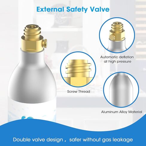 كربون سودولوجي 60 لتر ثاني أكسيد الكربون متوافق مع أجهزة سوداستريم [ليس للفن والتيرا]، 14.5 أونصة، مجموعة من 1 in Kuwait