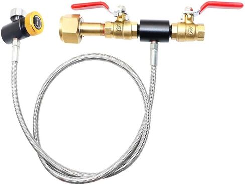 محول إعادة تعبئة أسطوانة ثاني أكسيد الكربون CGA320، ملحقات موصل زجاجة 3000 رطل لكل بوصة مربعة، صمام مزدوج خرطوم 36 بوصة مع مقياس لملء خزان الصودا in Kuwait