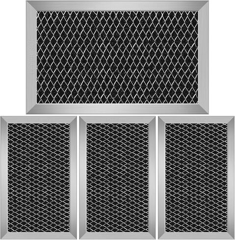 4Pcs Microwave Charcoal Filter Replacement for GE JX81C WB02X10776, Microwave Filter Replacement 7.68" x 4.85" Air Carbon Filter in Kuwait