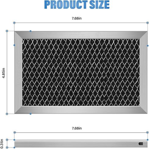 4Pcs Microwave Charcoal Filter Replacement for GE JX81C WB02X10776, Microwave Filter Replacement 7.68" x 4.85" Air Carbon Filter in Kuwait