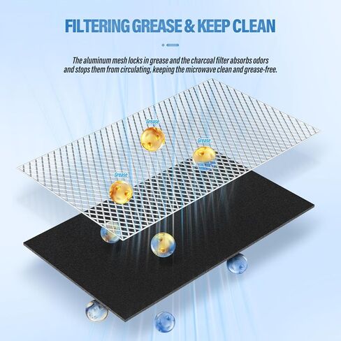 4Pcs Microwave Charcoal Filter Replacement for GE JX81C WB02X10776, Microwave Filter Replacement 7.68" x 4.85" Air Carbon Filter in Kuwait