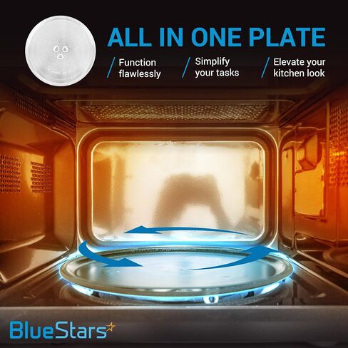 BlueStars Microwave Glass Plate 9.6" / 24.5cm - Replaces BT-3110 - Universal Fit for Samsung Kenmore LG Sears Kenmore Emerson Panasonic HighPointe Microwaves Ovens - Durable Y-Type Turntable Tray in Saudi Arabia