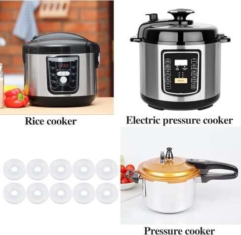 2 Pcs Electric Pressure Cookers Parts Universal Replacement Floater Valve with 10 Pcs Silicone Gaskets for Pressure Pot Such as XL, YBD60-100, PPC770, PPC780, PPC790 in Saudi Arabia