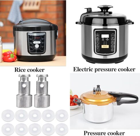 2 Pcs Electric Pressure Cookers Parts Universal Replacement Floater Valve with 10 Pcs Silicone Gaskets for Pressure Pot Such as XL, YBD60-100, PPC770, PPC780, PPC790 in Saudi Arabia
