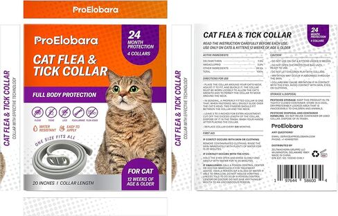 Cat Flea Tick Prevention Collar: Flea Collar for Cats Fleas Repellent Collars - Tick Prevention Collars for Cats Ticks Control for Kitten - 4 Pack 24 Month Protection in Kuwait