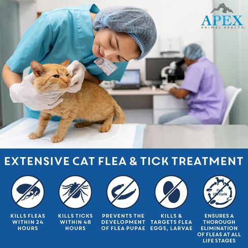 Apex Plus Flea Treatment for Cats, 1.5+ lbs — Cat Flea, Tick, Flea Eggs, Flea Larvae, and Chewing Lice Prevention for 30-Days — 3-Month Supply in Saudi Arabia
