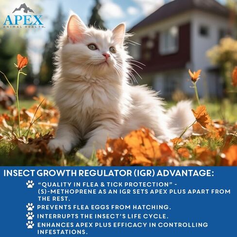 Apex Plus Flea Treatment for Cats, 1.5+ lbs — Cat Flea, Tick, Flea Eggs, Flea Larvae, and Chewing Lice Prevention for 30-Days — 3-Month Supply in Saudi Arabia