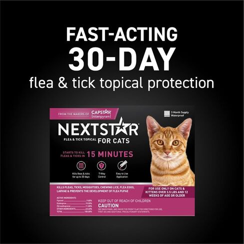NextStar Flea & Tick Topical Cats 3.5 lbs+, 7-Way, 3-Month in Kuwait