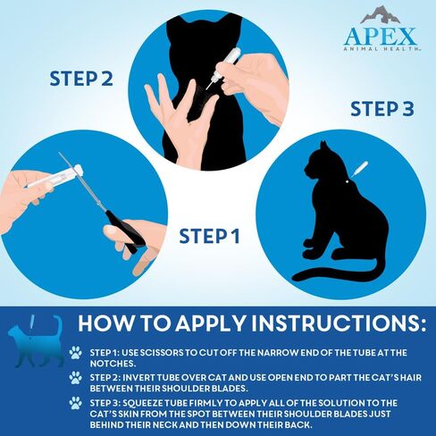 Apex Plus Flea Treatment for Cats, 1.5+ lbs | 6-Month Supply | Cat Flea and Tick Treatment Drops | 24-Hour Activation, Waterproof, 30-Day Protection in Saudi Arabia