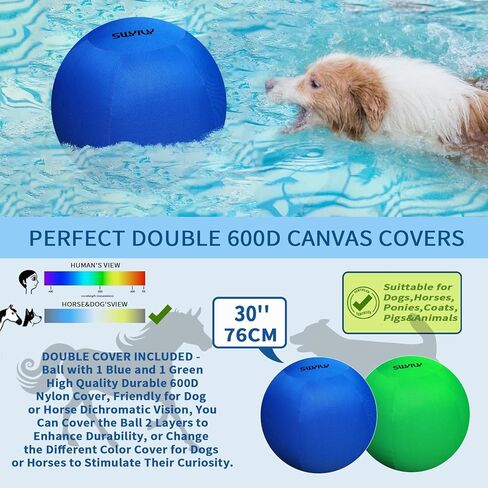 30 Inch Dog Horse Ball with 2 Covers, Giant Herding Ball for Dog Blue Heelers, Horse Balls for Play for Horses to Play with, Extra Large Equine Training Ball in Kuwait