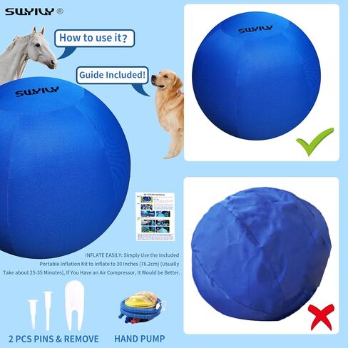 30 Inch Dog Horse Ball with 2 Covers, Giant Herding Ball for Dog Blue Heelers, Horse Balls for Play for Horses to Play with, Extra Large Equine Training Ball in Kuwait