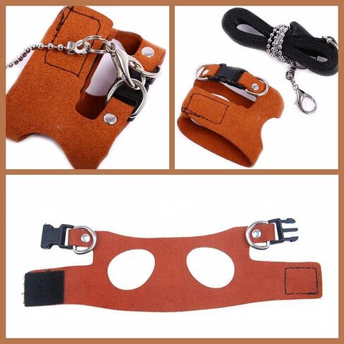 3 Pack Squirrel Harness and Leash Set - Adjustable Traction Rope Strap Anti-Biting Chain,Small Animal Training Walking Vest Leash for Squirrel Gerbil Chinchilla Rat (3 Pack (S/M/L),Brown) in Saudi Arabia