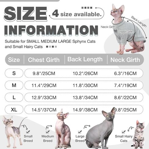 ملابس القطط من ROZKITCH Sphynx، قميص قطط بدون شعر مسامي بأكمام، بلوفر بياقة مدورة للقطط الصغيرة من أجل كورنيش ريكس، ديفون ريكس، بيتربالد، جرو الكلاب الصغيرة في جميع الفصول باللون الأخضر L in Kuwait