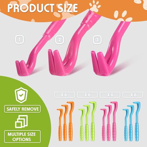 72 قطعة مزيل القراد، أداة إزالة القراد، 3 أحجام آمنة لإزالة القراد للكلاب من البراغيث والقراد للبشر في المنزل الصغير والكبير والقطط والكلاب، تزيل جسم الرأس بالكامل، 4 ألوان in Kuwait