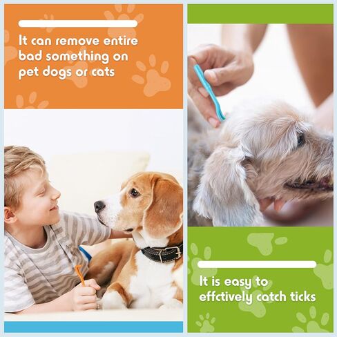 72 قطعة مزيل القراد، أداة إزالة القراد، 3 أحجام آمنة لإزالة القراد للكلاب من البراغيث والقراد للبشر في المنزل الصغير والكبير والقطط والكلاب، تزيل جسم الرأس بالكامل، 4 ألوان in Kuwait