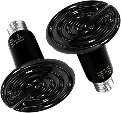 بسيط ديلوكس 2 حزمة 150 واط السيراميك باعث الحرارة الزواحف مصباح الحرارة لا ينبعث منها ضوء لقفص الحاضن الذي يحتضن الدجاج والحيوانات الأليفة البرمائية in Kuwait