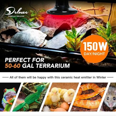 بسيط ديلوكس 2 حزمة 150 واط السيراميك باعث الحرارة الزواحف مصباح الحرارة لا ينبعث منها ضوء لقفص الحاضن الذي يحتضن الدجاج والحيوانات الأليفة البرمائية in Kuwait