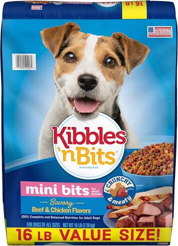 Kibbles 'n Bits Bistro Mini Bits Small Breed Oven Roasted Beef Flavor Dry Dog Food, 16 Pound Bag in Saudi Arabia