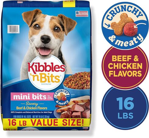 Kibbles 'n Bits Bistro Mini Bits Small Breed Oven Roasted Beef Flavor Dry Dog Food, 16 Pound Bag in Saudi Arabia