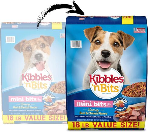Kibbles 'n Bits Bistro Mini Bits Small Breed Oven Roasted Beef Flavor Dry Dog Food, 16 Pound Bag in Saudi Arabia
