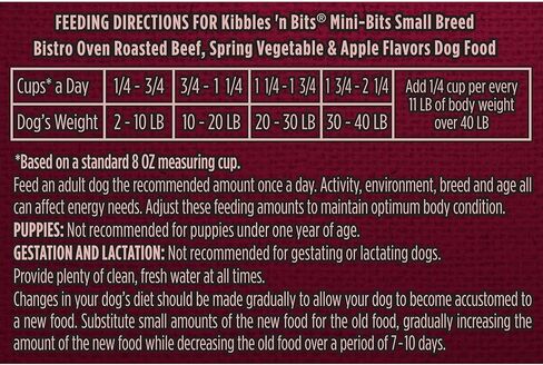 طعام الكلاب الجاف من كيبلز اند بيتس بيسترو ميني بت، فرن صغير الحجم بنكهة اللحم البقري المشوي، حقيبة بوزن 16 رطل in Kuwait