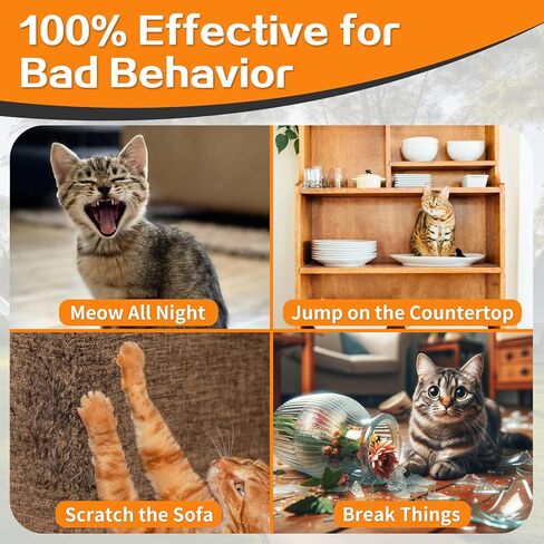 Tiniest Cat Shock Collar, Lightest Cat Training Collar with Remote for Small Cats 5-15lbs & Medium Large Cats/Puppies, Waterproof, Rechargeable, 1300ft Range (Orange) in Kuwait