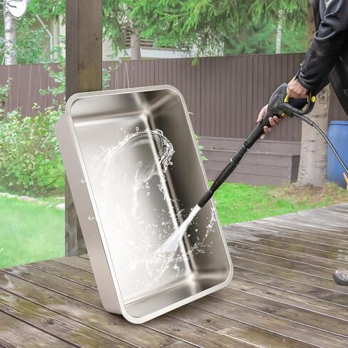 Upgraded Enclosed Stainless Steel Cat Litter Box, High Sided XXL Extra Large Litter Box for Big & Multiple Cats, Easy Cleaning High Wall Side Covered Litter Box with Scoop in Saudi Arabia