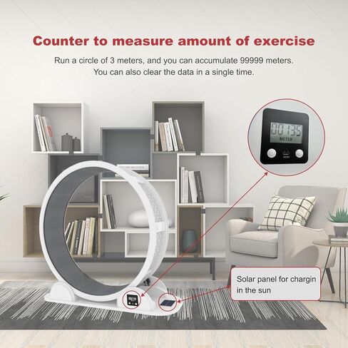 عجلة للقطط، عجلة تمرين للقطط مع عداد الخطى، عجلة تمرين للقطط مع مدرج مفروش بالسجاد، تركيب سريع وسهل 10 دقائق، عجلات للقطط الداخلية، 41.7 بوصة in Kuwait