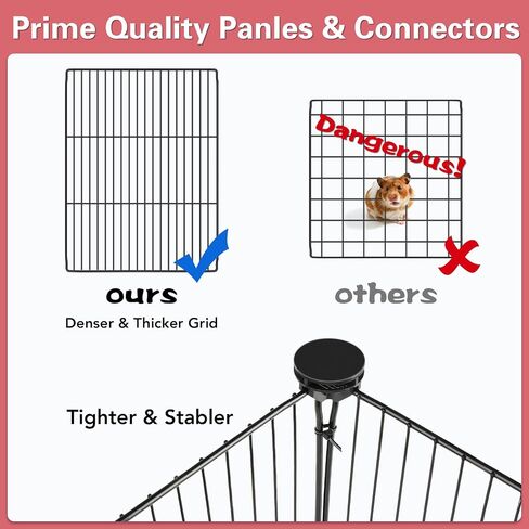 20 Panels Small Animal Playpen, Pet Playpen with Waterproof Mat, C&C Cage for Guinea Pigs, Rabbit/Bunny Cage, Bunny/Puppy Playpen, Indoor Outdoor Portable Metal Wire Yard Fence in Saudi Arabia