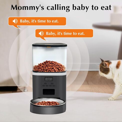 Automatic Cat Feeder Wet Food/Dry Food, 6Meal Timed Pet Feeder Easily Programmable &Easy to Clean, Auto Feeder for Cats/Small Dogs(Green) in Saudi Arabia