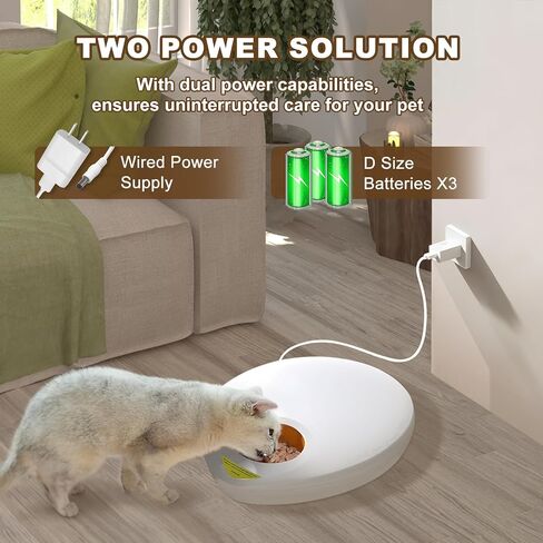 Automatic Cat Feeder Wet Food/Dry Food, 6Meal Timed Pet Feeder Easily Programmable &Easy to Clean, Auto Feeder for Cats/Small Dogs(Green) in Saudi Arabia