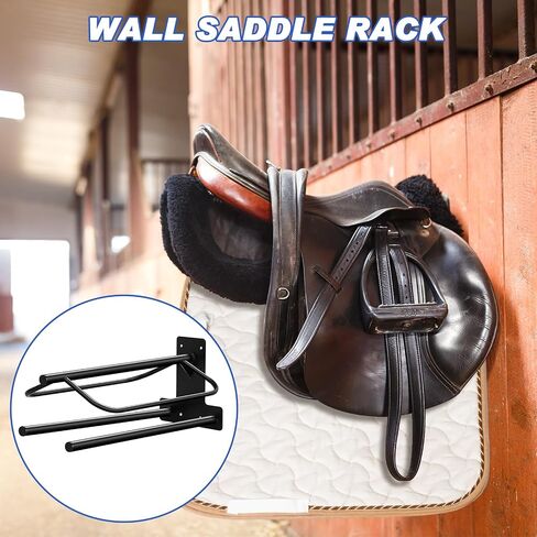 Paterr 2 Pcs Saddle Rack Wall Mount Saddle Stand Saddle Pad Rack Horse Tack Storage for English Western Saddles Horses Blanket Stall Supplies Accessories in Saudi Arabia