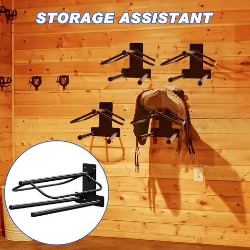 Paterr 2 Pcs Saddle Rack Wall Mount Saddle Stand Saddle Pad Rack Horse Tack Storage for English Western Saddles Horses Blanket Stall Supplies Accessories in Saudi Arabia
