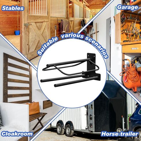 Paterr 2 Pcs Saddle Rack Wall Mount Saddle Stand Saddle Pad Rack Horse Tack Storage for English Western Saddles Horses Blanket Stall Supplies Accessories in Saudi Arabia