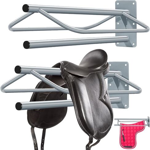 Paterr 2 Pcs Saddle Rack Wall Mount Saddle Stand Saddle Pad Rack Horse Tack Storage for English Western Saddles Horses Blanket Stall Supplies Accessories in Saudi Arabia