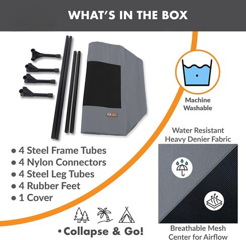 K&H Pet Products Raised Cooling Outdoor Dog Bed, Portable Elevated Dog Bed, Washable Mesh Pet Camping Gear, Heavy Duty Metal Frame Cat Hammock Bed, Inside Outside Dog Cot Bed, Medium Chocolate/Black in Saudi Arabia
