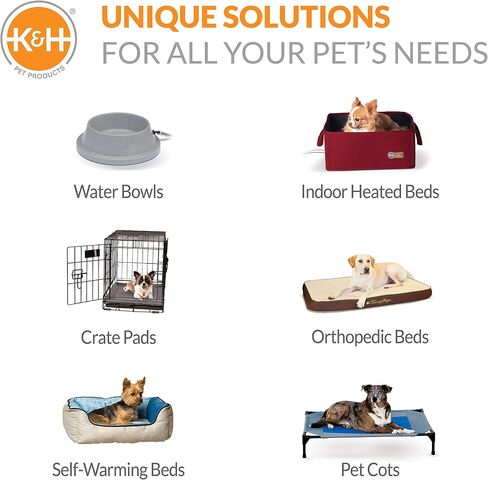 K&H Pet Products Raised Cooling Outdoor Dog Bed, Portable Elevated Dog Bed, Washable Mesh Pet Camping Gear, Heavy Duty Metal Frame Cat Hammock Bed, Inside Outside Dog Cot Bed, Medium Chocolate/Black in Saudi Arabia