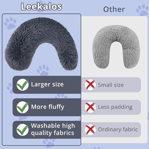 Leekalos Dog Pillow, Dog Calming Pillow for Large and Medium Dogs, U Shaped Dog Neck Pillow for Joint Relief Sleeping Improve, Machine Washable Pet Pillow for Small Dogs Cats Pet Calming Toy in Saudi Arabia