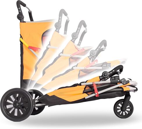 Dog Stroller for Large Dogs, 3 Wheel Foldable Pet Stroller for Medium Large Dogs, Heavy Duty Dog Wagons and Cart Up to 100 LBS (Orange) in Saudi Arabia