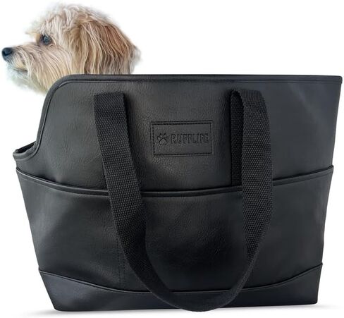 Luxury Vegan Leather Dog Carrier Purse with Comfort Cushion & Multiple Pockets - Ergonomic Pet Travel Tote Bag for Small Dogs and Puppies in Saudi Arabia