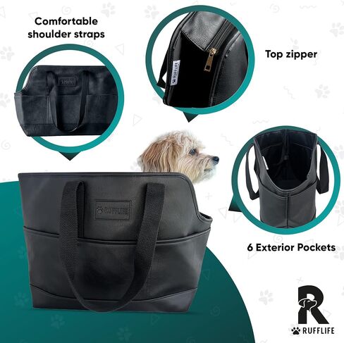 Luxury Vegan Leather Dog Carrier Purse with Comfort Cushion & Multiple Pockets - Ergonomic Pet Travel Tote Bag for Small Dogs and Puppies in Saudi Arabia