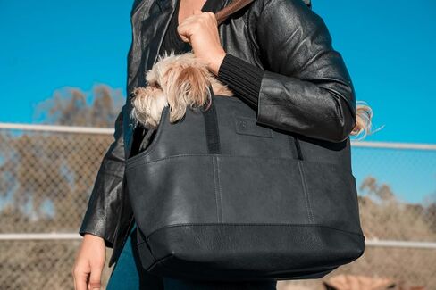 Luxury Vegan Leather Dog Carrier Purse with Comfort Cushion & Multiple Pockets - Ergonomic Pet Travel Tote Bag for Small Dogs and Puppies in Saudi Arabia