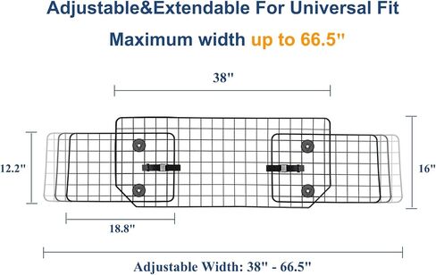 حاجز سيارة CASIMR للكلاب لسيارات الدفع الرباعي والمركبات والشاحنات والسيارات، ومنطقة شحن مقسمة للحيوانات الأليفة قابلة للتعديل، تصميم قابل للطي لسهولة التخزين، حواجز شبكية سلكية شديدة التحمل، ملحقات سفر آمنة in Kuwait