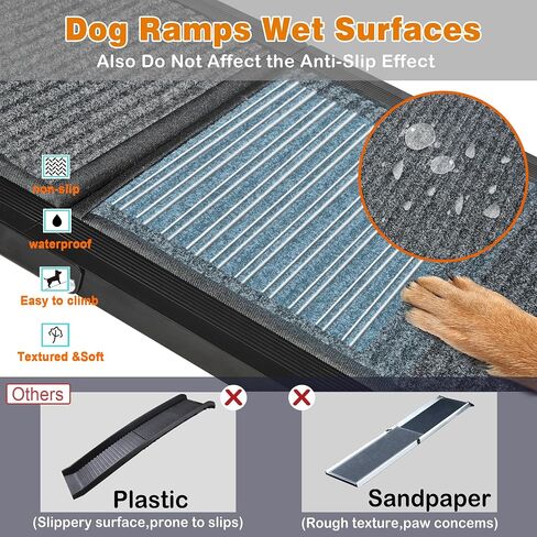 Dog Ramp for Car, Folding Dog Ramp, Non-Slip Rug Surface Dog Truck Ramp， Larger Widths Dog Car Ramp, Greater Load Capacity Dog Ramps for Large Dogs in Saudi Arabia