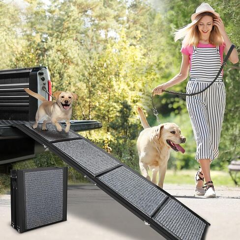Dog Ramp for Car, Folding Dog Ramp, Non-Slip Rug Surface Dog Truck Ramp， Larger Widths Dog Car Ramp, Greater Load Capacity Dog Ramps for Large Dogs in Saudi Arabia