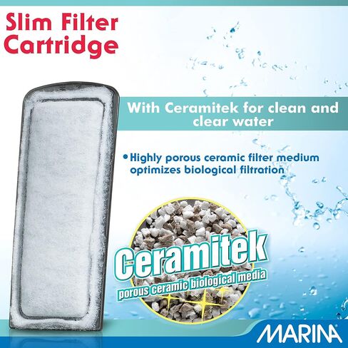 Marina Bio Clear Ceramic Replacement Cartridge for Slim Filters, 3 Pack – Optimal Filtration for a Healthy Aquarium,White in Kuwait