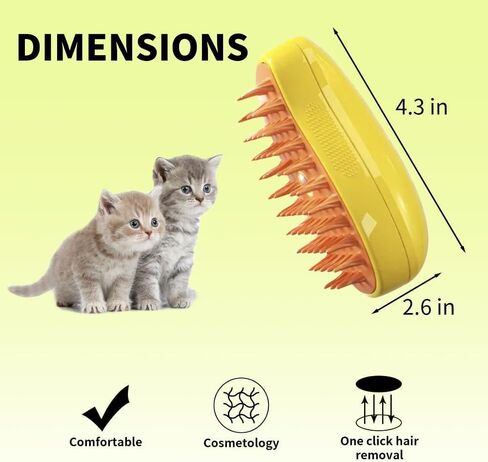Steamy Cat Brush - 3 In1 Cat Steamy Brush, Self Cleaning Steam Cat Brush, Cat Steamer Brush for Massage for Removing Tangled And Loosse Hair (Green) in Saudi Arabia