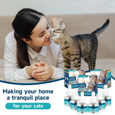 VICSOM Cat Calming Diffuser Refills Kit, Cat Pheromones Calming Refill, 180 Days Anti Anxiety Relief Stress Long Calm Effect, 48ml Fit All Common Diffusers Plug in, 6 Pack in Saudi Arabia